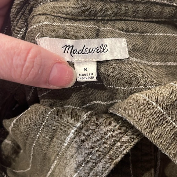 Madewell Lightspun Short-Sleeve Flap-Pocket Shirt in Stripe in kale - Picture 5 of 8